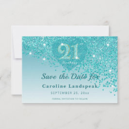 Reserve A Data Aniversário de 21 anos Glamouroso Coração Congelad