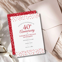 Reserve A Data Aniversário de 40 anos de Casamento Corações de Am
