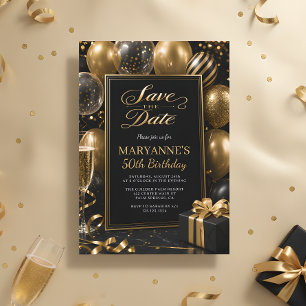 Reserve A Data Aniversário de 50 anos Black Gold