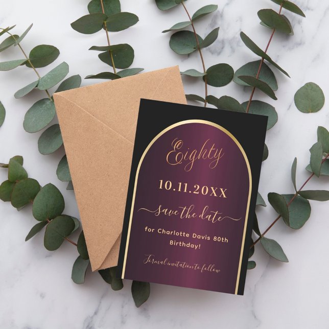 Reserve A Data Aniversário de 80 do Arco Negro Burgundy (Criador carregado)