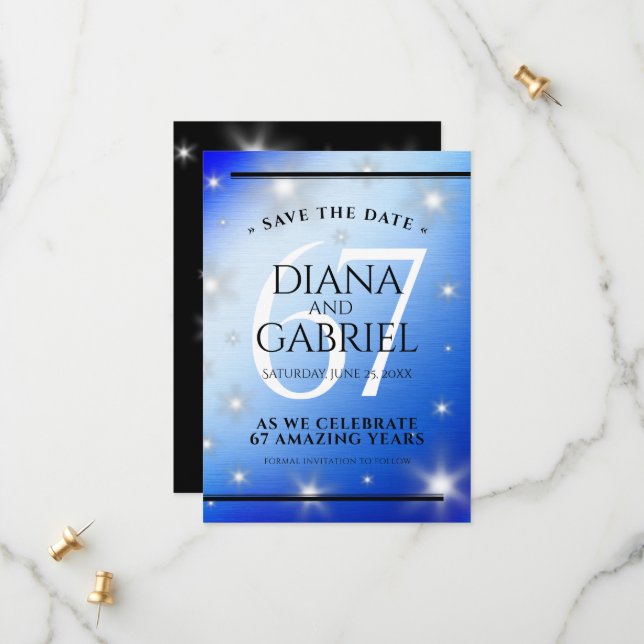 Reserve A Data Aniversário de Casamento da 67ª Estrela Sapphire (Frente/Verso In Situ)