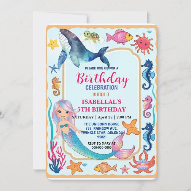 Reserve A Data Aniversário de peixes de tartaruga-de-galinha-do-a (Frente)