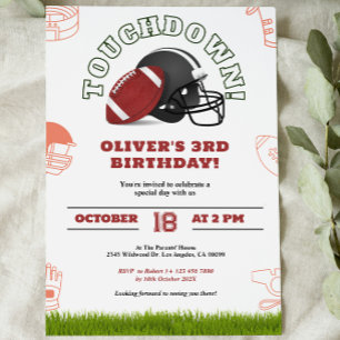 Reserve A Data Aniversário do Futebol Americano Brown e White