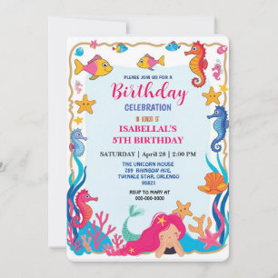 Reserve A Data Aniversário do peixe-cavalo do arco-íris bonito