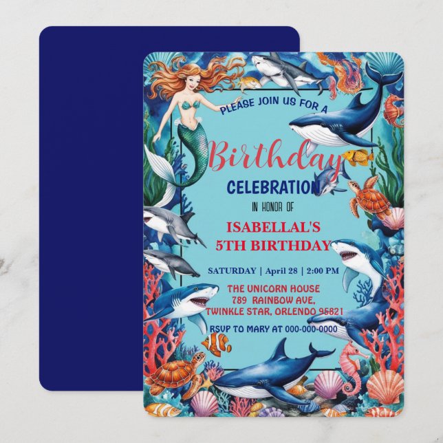 Reserve A Data Aniversário do tubarão-da-baleia-branca-baleia-bra (Frente/Verso)