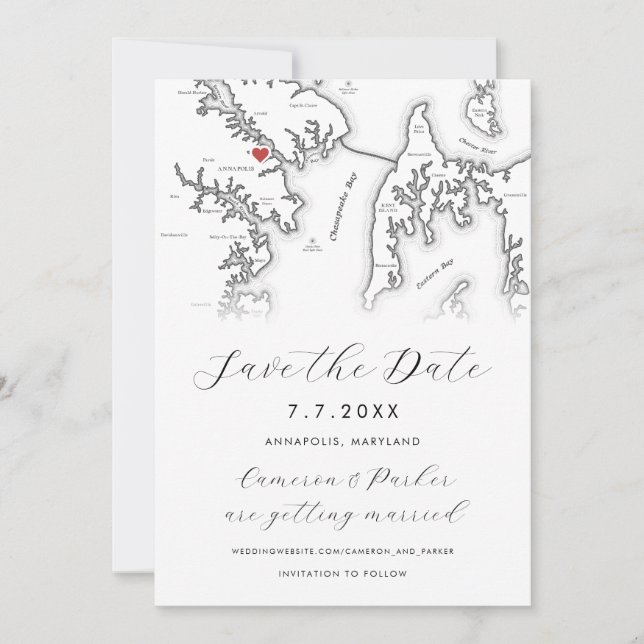 Reserve A Data Annapolis Maryland Mapa preto e branco (Frente)