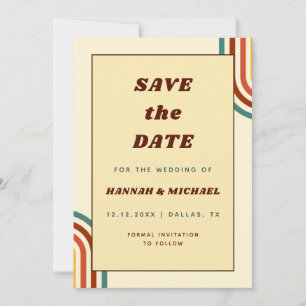 Reserve A Data Anos setenta Retro Arco-Íris 1970 Amarelo