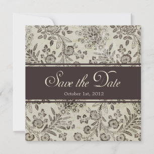 Reserve A Data Antigo Vintage Salve a Data Floral Personalizado