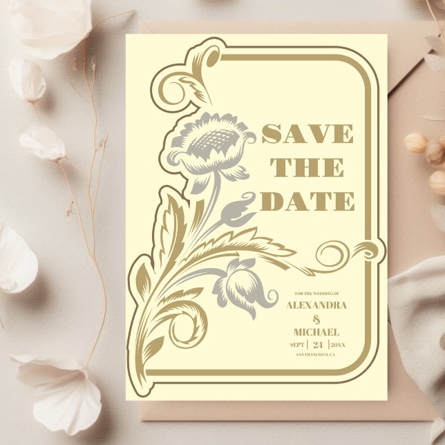 Reserve A Data Antique Art Nouveau Wedding (Criador carregado)