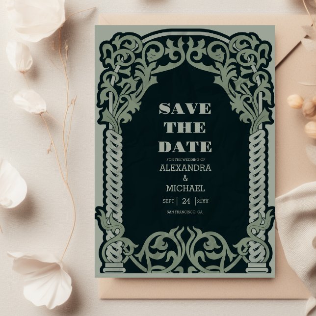 Reserve A Data Antique Art Nouveau Wedding (Criador carregado)
