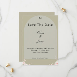 Reserve A Data Antique Sage Green Whispered Petals Elegant Script