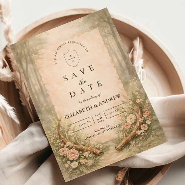 Reserve A Data Antler Woodland Wedding (Criador carregado)