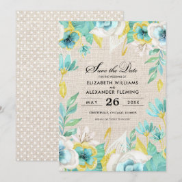Reserve a Data. Anúncios de Casamento da Mint Flor