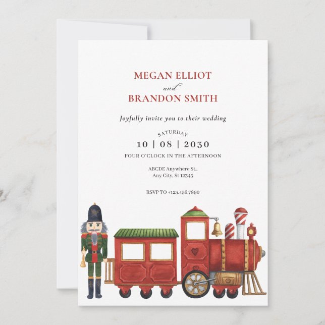 Reserve A Data Apertador de nozes de Natal com trem casamento Nat (Frente)