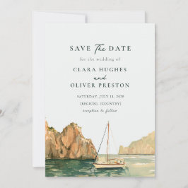 Reserve A Data Aquarela de veleiro em Capri Casamento Mediterrâne