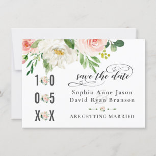 Reserve A Data Aquarela Flores Rosa Casamento Caligrafia