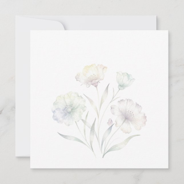 Reserve A Data Aquarela Flores Silvestres Pastéis Macios (Frente)