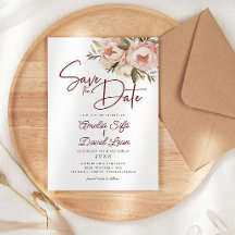 Aquarela Peônias Boho Floral Casamento