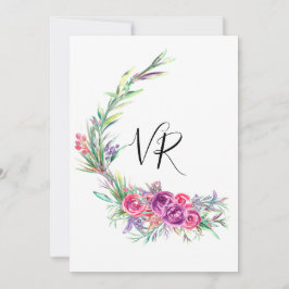 Reserve A Data Aquarela Roxo Floral Save the Date Casamento