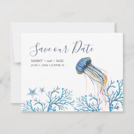 Reserve A Data Aquarela sob o mar Salvar a data