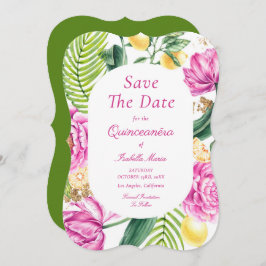 Reserve A Data Aquarelas - Peônias cor-de-rosa - Floral Tulipas Q