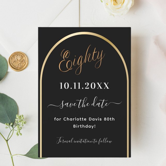 Reserve A Data Arca preta de ouro 80 aniversário (Criador carregado)