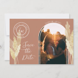 Reserve A Data Arch Modern BOHO Pampas Grass Foto Simples De Cobr