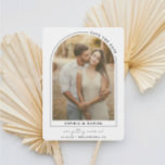 Reserve A Data Arco Boho Arco Moderno com Foto<br><div class="desc">Crie um cartão de save the date verdadeiramente único com este design de arco moderno com foto! Basta adicionar sua foto e alterar o texto. Edite facilmente as cores de todos os elementos e do fundo para combinar com sua paleta de cores!</div>
