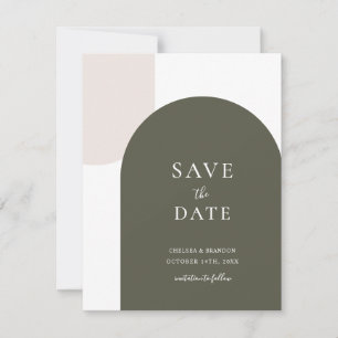Reserve A Data Arco Boho Verde Sage Minimalista Rústico Casamento