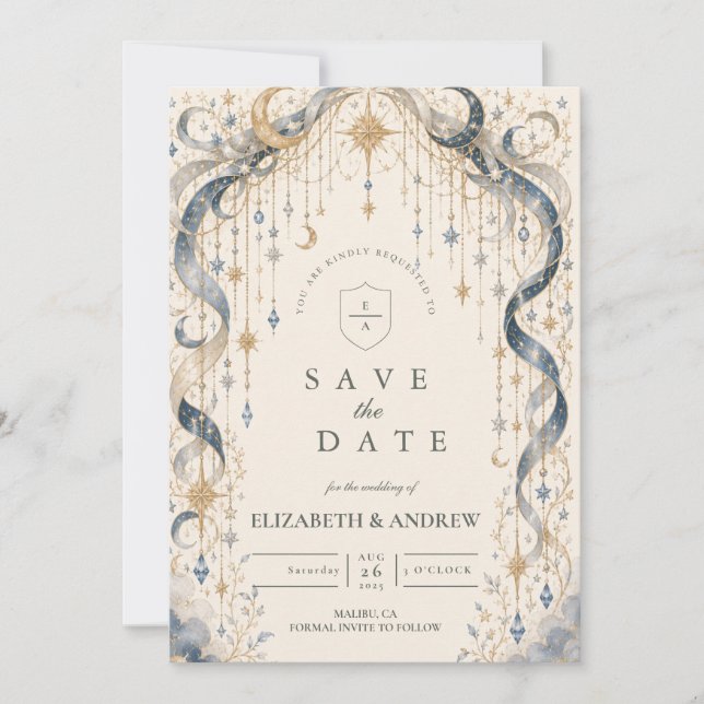 Reserve A Data Arco de Casamento Celestial Elegante (Frente)