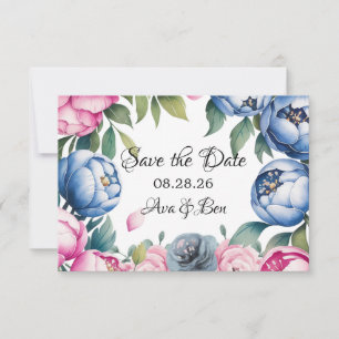 Reserve A Data Arco de Casamento em Aquarela Rosa e Azul