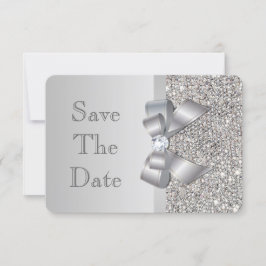 Reserve A Data Arco de Faux Lantejoulas Prateadas para Casamento