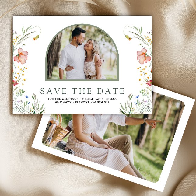 Reserve A Data Arco de Flor Silvestre Foto Casamento (Criador carregado)