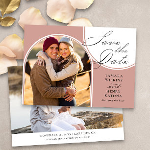 Reserve A Data Arco de Foto em Rose Gold com Caligrafia para Casa