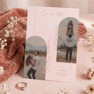 Reserve A Data Arco de Fotografia Floral Rosa do Modern Boho Rosa