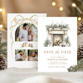 Reserve A Data Arco de Natal em Marfim Dourado Foto Casamento