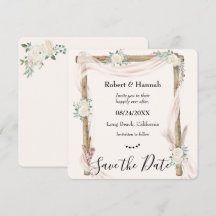 Arco de Noiva Floral Boho Creme Salve a Data