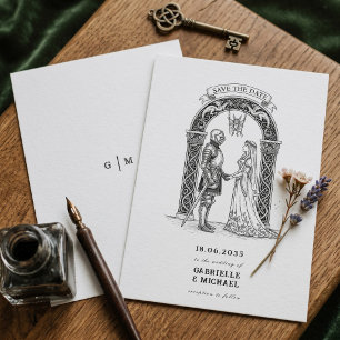 Reserve A Data Arco de Noivo e Noiva Cavaleiro Gótico Medieval