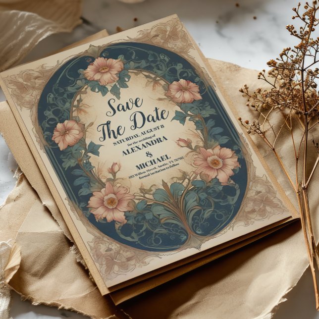 Reserve A Data Arco Elegante Casamento Art Nouveau (Criador carregado)