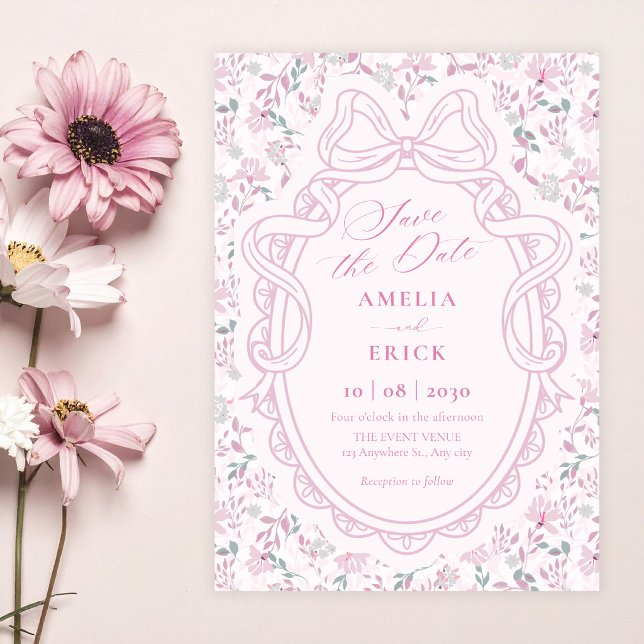 Reserve A Data Arco floral rosa suave casamento (Criador carregado)