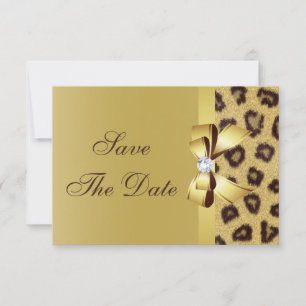 Reserve A Data Arco Impresso, Diamante e Estampa de Leopardo Salv