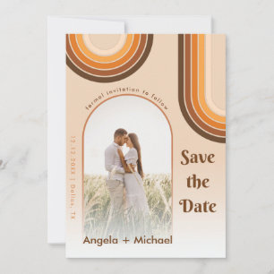 Reserve A Data Arco-íris Retro Foto Boho dos Anos 70 Fashion