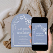 Arco Minimalista Botânico Azul Empoeirado Casament