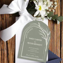 Arco Mínimo Botânico de Casamento em Verde Salvia