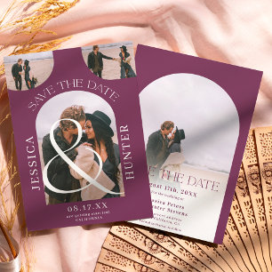 Reserve A Data Arco moderno do ventre 4 fotos do casamento roxo