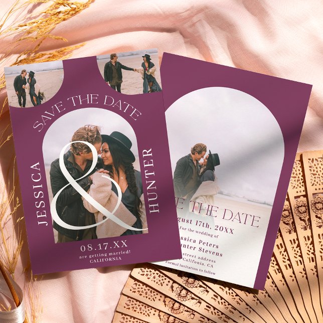 Reserve A Data Arco moderno do ventre 4 fotos do casamento roxo (Criador carregado)