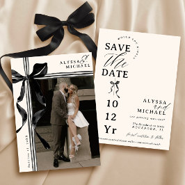 Reserve A Data Arco Preto e Marfim Simples Elegante Casamento de 