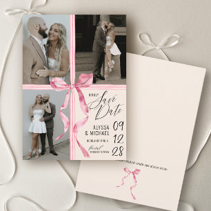 Reserve A Data Arco Rosa Moderno em Aquarela 3 Foto Casamento Mar