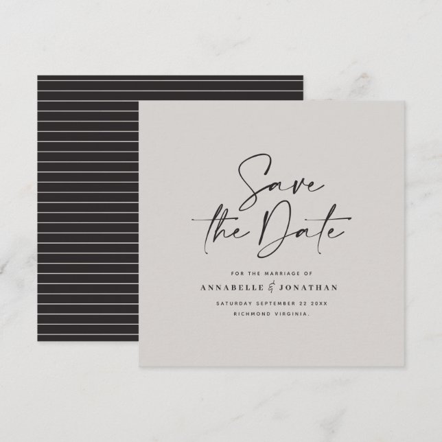 Reserve A Data Argumento casual de cinza negra (Frente/Verso)
