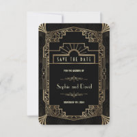 Reserve a Data | Art Deco Black Gatsby 1920
